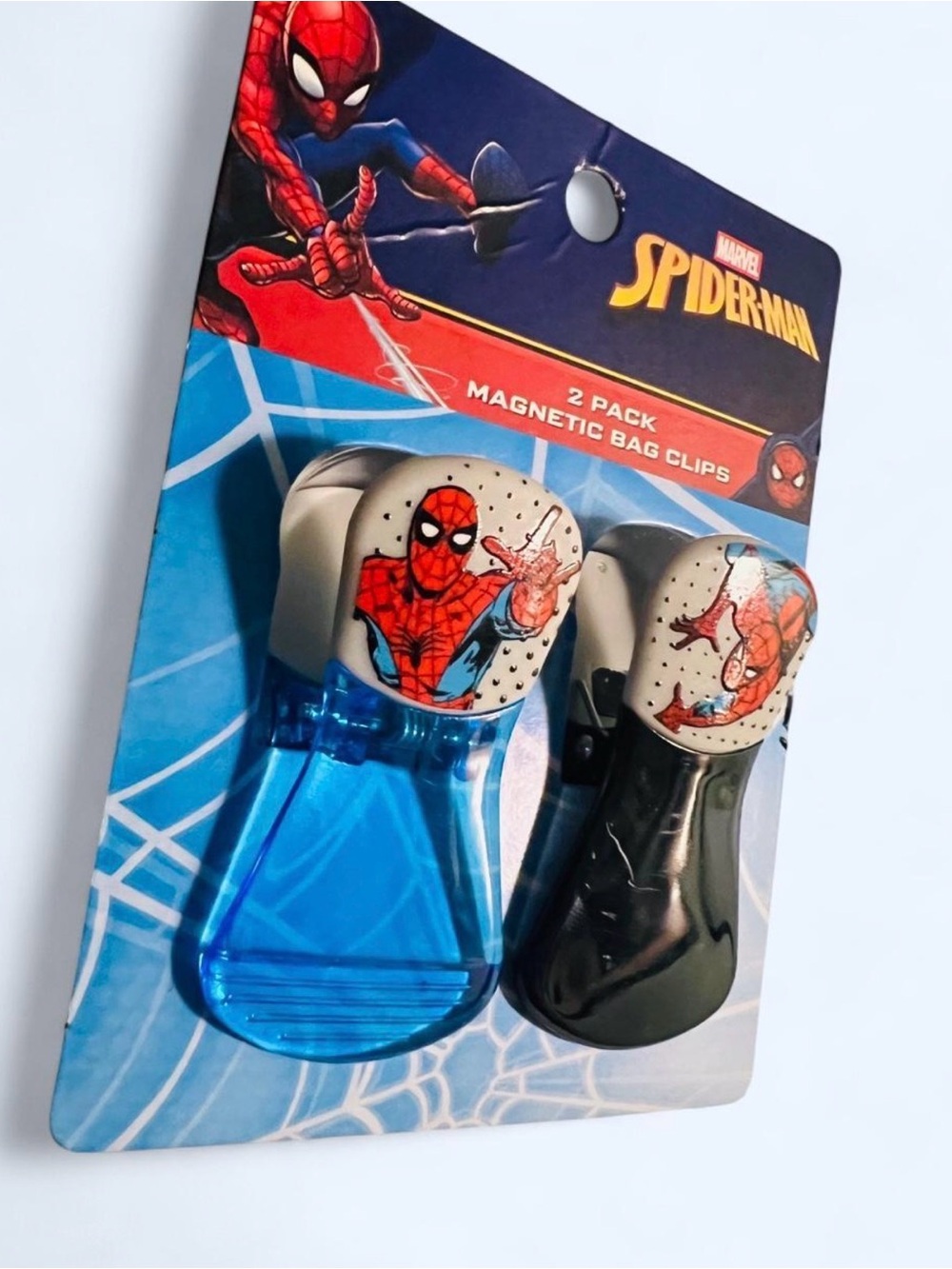 Marvel Spider-Man Magnetic Clips - Blue & Black with Red Art